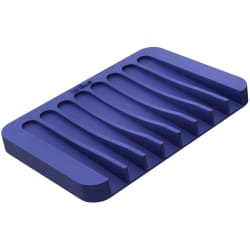 3 1/8 Inch Self-Draining Silicone Soap Dish / Sponge Holder: Dark Blue - Self-Draining Silicone Soap Dish / Sponge Holder for Bathroom or Kitchen Counter view