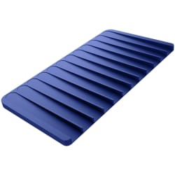 Self-Draining Silicone Dish Drying Mat or Trivet for Kitchen Counter: Dark Blue - Multipurpose Drying Mat - Dark Blue view