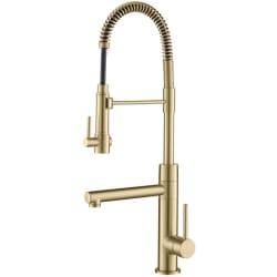 2-Function Commercial Pre-Rinse Sprayer Kitchen Faucet - Artec Pro™ Commercial Style Pre-Rinse Kitchen Faucet in Brushed Gold view