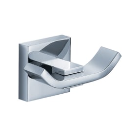 Wall Mounted Double Hook: Chrome - Aura Double Robe Hook view