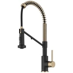 2-in-1 Commercial Style Pull Down Kitchen Filter Faucet  - 2-in-1 Commercial Style Pull Down Kitchen Faucet with Integrated Water Filter Tap for Reverse Osmosis or Water Filtration System in Spot-Free Antique Champagne Bronze / Matte Black view