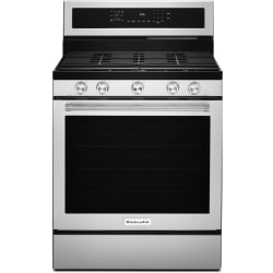 30 Inch Freestanding Gas Range  - 30 Inch 5-Burner Gas Convection Range with PrintShield Finish view