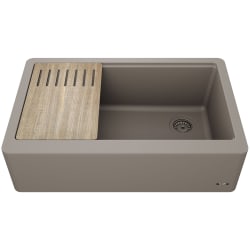 33 Inch Single Bowl Kitchen Sink - Apron Front Sink in Brown view