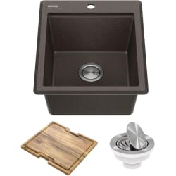 18 Inch Workstation Drop-In Top Mount Single Bowl Kitchen Sink - 18 Inch Workstation Drop-In Top Mount Single Bowl Kitchen Sink with Accessories view