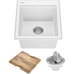 18 Inch Workstation Drop-In Top Mount Single Bowl Kitchen Sink - 18 Inch Workstation Drop-In Top Mount Single Bowl Kitchen Sink with Accessories view
