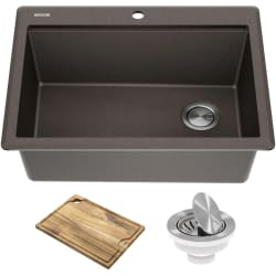 28 Inch Workstation Drop-In Top Mount Single Bowl Kitchen Sink  - 28 Inch Workstation Drop-In Top Mount Single Bowl Kitchen Sink with Accessories view