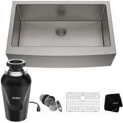 33 Inch Apron Front Farmhouse Single Bowl Kitchen Sink - 33 Inch Apron Front Farmhouse Single Bowl Kitchen Sink with WasteGuard™ Garbage Disposal view