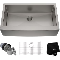 36 Inch Farmhouse Single Bowl Kitchen Sink - 36" Apron Front Farmhouse 16 Gauge Single Bowl Stainless Steel Kitchen Sink view