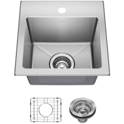 18 Inch Drop-In/Top Mount Single Bowl Kitchen Sink  - 18” Drop In / Top Mount Bar 18-Gauge Stainless Steel Kitchen Sink view
