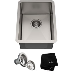 14 Inch Undermount Stainless Steel Kitchen Bar Sink  - 14" Undermount Single Bowl 16 Gauge Stainless Steel Bar Kitchen Sink with Accessories view