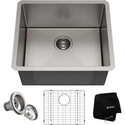 21 Inch Undermount Stainless Steel Kitchen Sink  - 21" Undermount Single Bowl 16 Gauge Stainless Steel Kitchen Sink with Accessories view