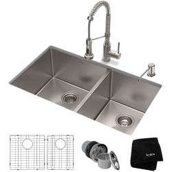 33 Inch Undermount Double Bowl Kitchen Sink - 33 Inch Undermount Double Bowl Stainless Steel Kitchen Sink view