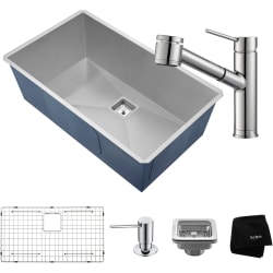 31 Inch Undermount Kitchen Sink and Faucet Combo - Chrome Set View view