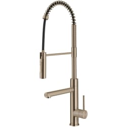Single Handle Pull Down Commercial Kitchen Faucet - Commercial Style Pull-Down Single Handle Kitchen Faucet with Pot Filler in Spot Free Antique Champagne Bronze view