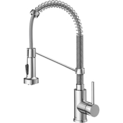 Single Handle Pull Down Commercial Kitchen Faucet  - Commercial Style 2-Function Single Handle Pull Down Kitchen Faucet in Chrome view