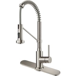 Single Handle Pull Down Commercial Kitchen Faucet - Commercial Kitchen Faucet with Deck Plate view