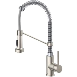 Single Handle Pull Down Commercial Kitchen Faucet - Commercial Style 2-Function Single Handle Pull Down Kitchen Faucet in Stainless Steel / Chrome view