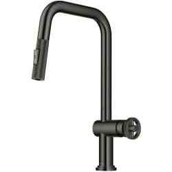 Industrial Pull-Down Single Handle Kitchen Faucet  - Industrial Pull-Down Single Handle Kitchen Faucet in Black Stainless Steel view