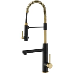 2-Function Commercial Pre-Rinse Kitchen Faucet - Artec Pro™ Commercial Style Pre-Rinse Kitchen Faucet in Spot Free Antique Champagne Bronze/Matte Black view
