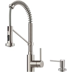 Single Handle Commercial Pull-Down Kitchen Faucet - Bolden™ 18-Inch Commercial Kitchen Faucet with Soap Dispenser in all-Brite™ Stainless Steel Finish view