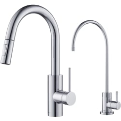 Single Handle Pull-Down Kitchen Faucet - Pull-Down Kitchen Faucet and Water Filter Faucet Combo in Chrome view