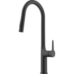 Single Handle Pull Down Sprayer Kitchen Faucet  - Tall Modern Pull-Down Single Handle Kitchen Faucet in Matte Black view