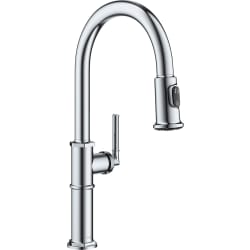 Traditional Industrial Pull-Down Single Handle Kitchen Faucet - Traditional Industrial Pull-Down Single Handle Kitchen Faucet in Chrome view