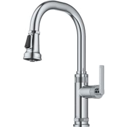 Industrial Pull-Down Single Handle Kitchen Faucet - Industrial Pull-Down Single Handle Kitchen Faucet in Chrome view