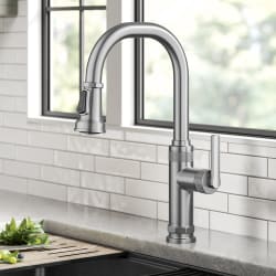 Industrial Pull-Down Single Handle Kitchen Faucet  - Industrial Pull-Down Single Handle Kitchen Faucet in Spot-Free Stainless Steel view