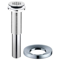 Grid Style Drain for Bathroom Sink and Mounting Ring: Chrome - Grid Drain w/o Overflow view