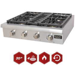 30 Inch Gas Rangetop  - 30 Inch Gas Rangetop with 4 Sealed Burners view