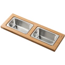Kore™ Workstation Kitchen Sink Serving Board Set  - Kore™ Workstation Kitchen Sink Serving Board Set with Rectangular Stainless Steel Bowls view