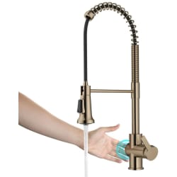 Single Handle Pull Down Touchless Sensor Commercial Kitchen Faucet  - Touchless Sensor Commercial Single Handle Pull Down Kitchen Faucet in Spot Free Antique Champagne Bronze view