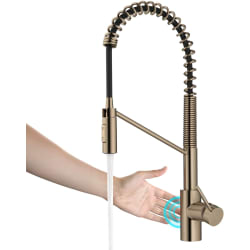 Single Handle Pull Down Touchless Sensor Commercial Kitchen Faucet  - Touchless Sensor Commercial Pull-Down Single Handle Kitchen Faucet with QuickDock™ Top Mount Assembly in Spot Free Antique Champagne Bronze view