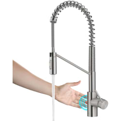 Single Handle Pull Down Touchless Sensor Commercial Kitchen Faucet - Touchless Sensor Commercial Pull-Down Single Handle Kitchen Faucet with QuickDock™ Top Mount Assembly in Spot Free Stainless Steel view