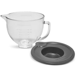 5 Quart Tilt-Head Glass Bowl  - 5 Quart Tilt-Head Glass Bowl with Measurement Markings & Lid view