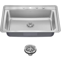 33 Inch Drop-In/Top Mount Single Bowl Kitchen Sink  - 33” Drop In / Top Mount Single Bowl 18-Gauge Stainless Steel Kitchen Sink view