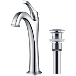Single Handle Bathroom Vessel Faucet - Single Handle Vessel Bathroom Faucet with Pop-Up Drain in Chrome view