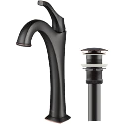 Single Handle Bathroom Vessel Faucet  - Single Handle Vessel Bathroom Faucet with Pop-Up Drain in Oil Rubbed Bronze view