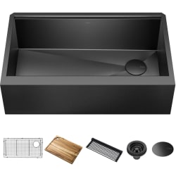 33 Inch Apron Front Kore™ Workstation Farmhouse Single Bowl Kitchen Sink  - 33 Inch Apron Front Kore™ Workstation Farmhouse Single Bowl Kitchen Sink with Accessories view