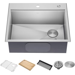 25 Inch Kore™ Workstation Kitchen Sink - 25 Inch Kore™ Workstation Kitchen Sink with Five Piece Chef's Kit view