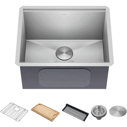 23 Inch Kore™ Undermount Workstation Single Bowl Laundry Utility Kitchen Sink - 23 Inch Kore™ Undermount Workstation Single Bowl Laundry Utility Kitchen Sink with 5-Piece Chef's Kit view