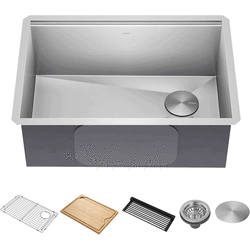 27 Inch Kore Workstation Stainless Steel Kitchen Sink - 27 Inch Kore Workstation Stainless Steel Kitchen Sink with 5-Piece Chef's Kit view