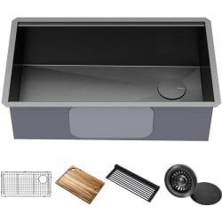 32 Inch Kore™ Under Mount Workstation Single Bowl Kitchen Sink - 32 Inch Kore™ Under Mount Workstation Single Bowl Kitchen Sink with Accessories view