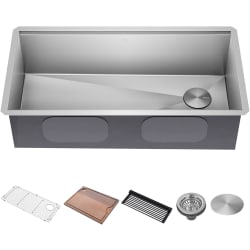 36 Inch Kore™ Undermount Workstation Single Bowl Kitchen Sink - 36 Inch Kore™ Undermount Workstation Single Bowl Kitchen Sink with 5-Piece Sink Kit view