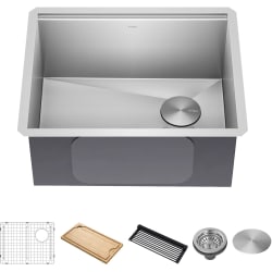 23 Inch Kore Workstation Stainless Steel Kitchen Sink - 23 Inch Kore Workstation Stainless Steel Kitchen Sink with 5-Piece Chef's Kit view