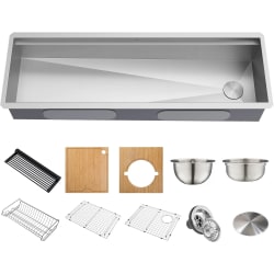 57 Inch Undermount Kore™ Workstation Single Bowl Kitchen Sink  - 57 Inch Undermount Kore™ Workstation Single Bowl Kitchen Sink with 10-Piece Chef's Kit view