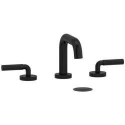 Double Lever Handle Widespread Lavatory Faucet  - Riu™ Widespread Lavatory Faucet With U-Spout in Black view