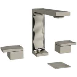 Double Lever Handle Widespread Lavatory Faucet  - idespread Lavatory Faucet in Brushed Nickel view