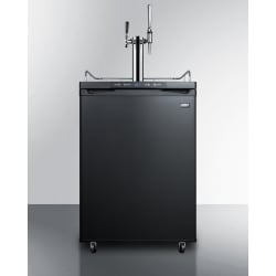 24 Inch Freestanding Coffee Kegerator  - 24 Inch Freestanding Flat and Nitro Coffee Kegerator with Dual Tap System view